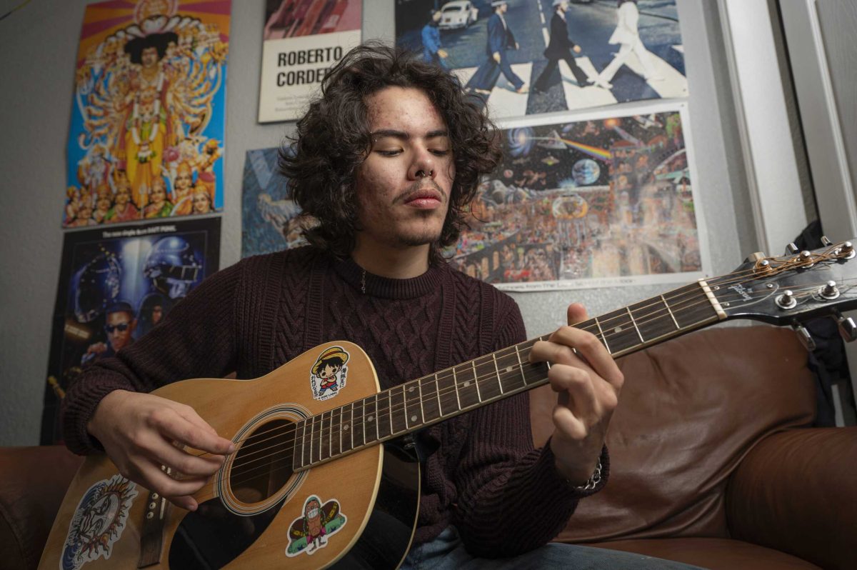 When the COVID-19 pandemic hit in 2020, Gabriel Gloria couldn't play a single instrument. Three years later, he's taught himself to play 13 instruments, and he's not slowing down. Photo by Agustin De Leon. 