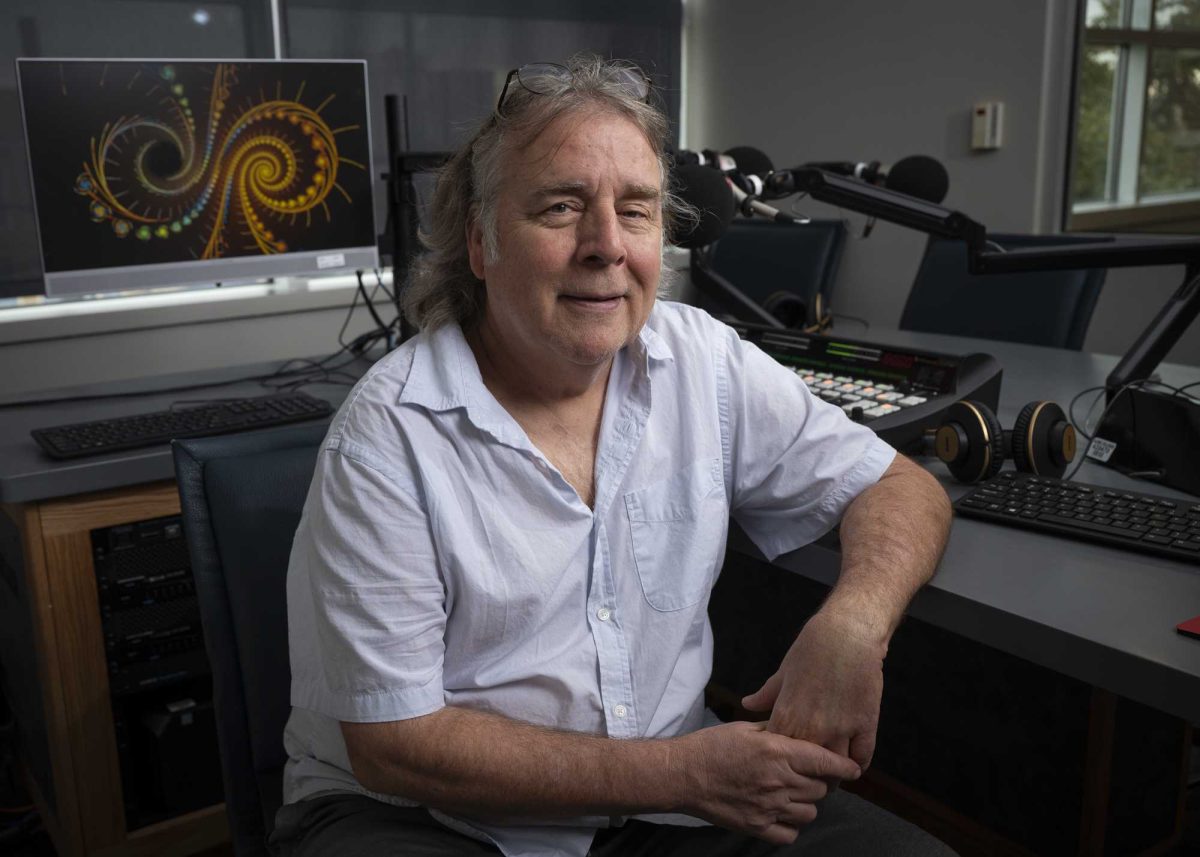 Assistant Professor for Radio-Television-Film Donnie Meals’ has been a broadcaster, educator and filmmaker for nearly 50 years and is a member of the San Antonio Radio Hall of Fame. Photo by Agustin De Leon. 