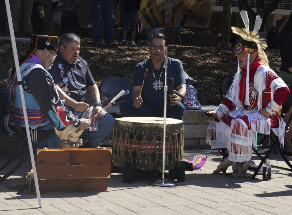 Drummers celebrated Indigenous culture at SAC’s Indigenous People’s Day celebration Oct. 14 in the mall area. Photo by Marianne Arrias.