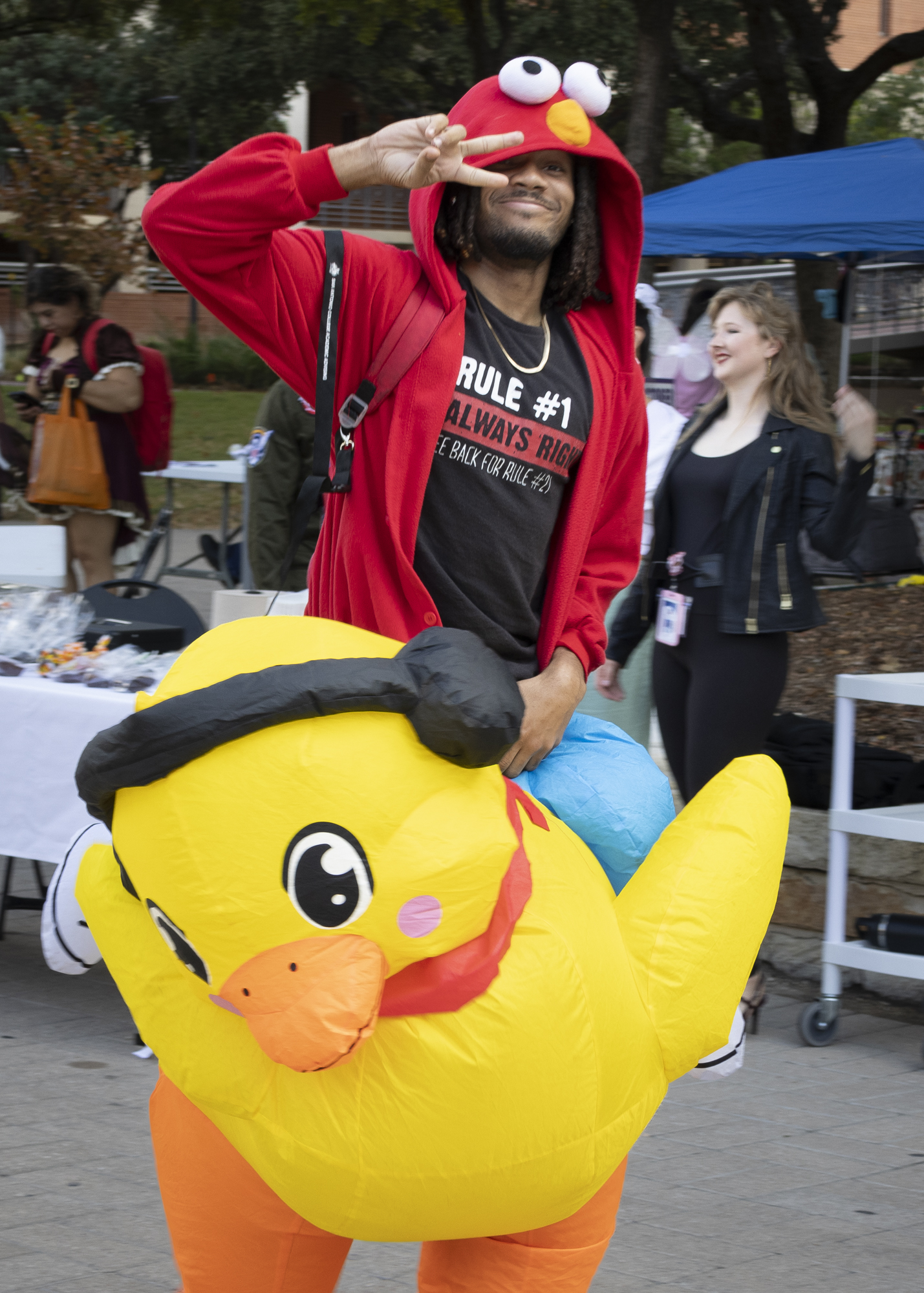 A student shows off their costume at SAC’s Screamfest Halloween celebration Thursday. Photo by Natalia Edwards.