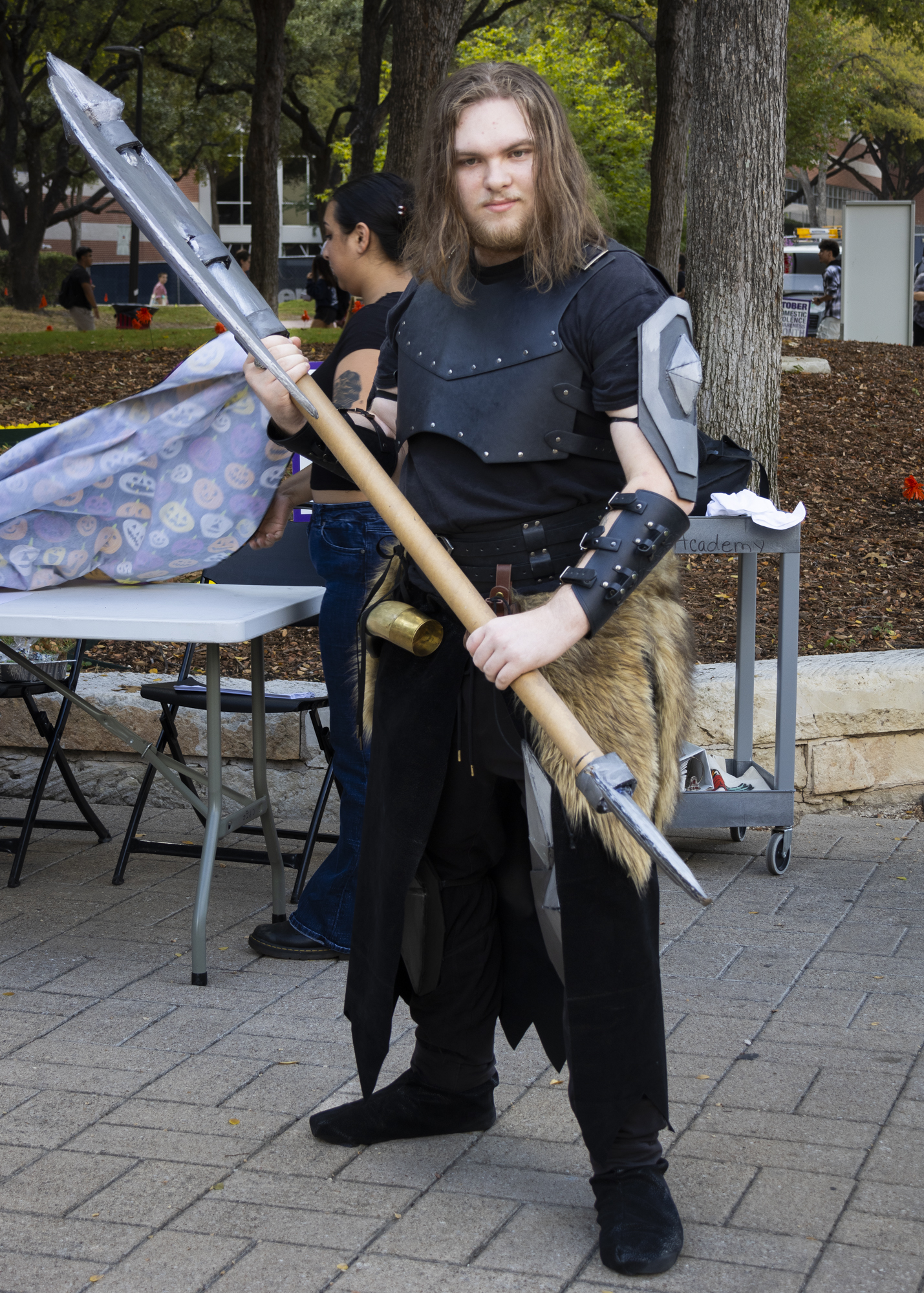 A student shows off their costume at SAC’s Screamfest Halloween celebration Thursday. Photo by Natalia Edwards.