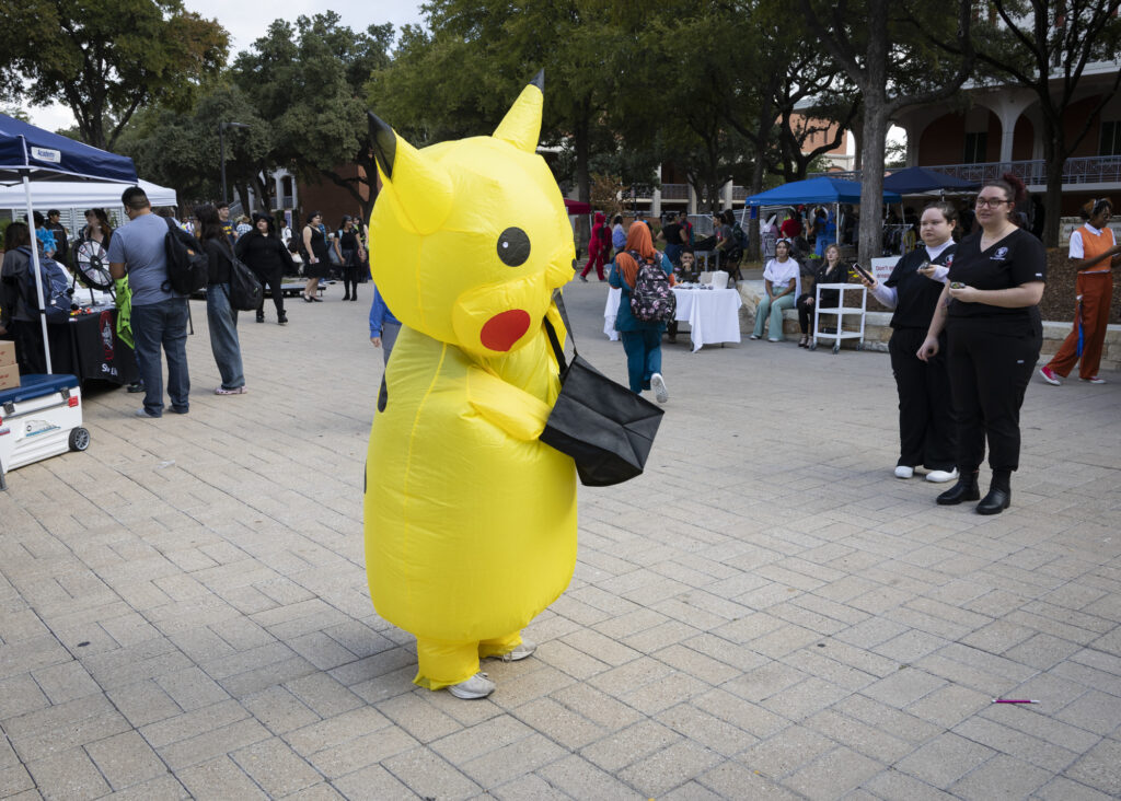 Pikachu made an appearance at SAC’s Screamfest celebration Thursday. Photo by Natalia Edwards.