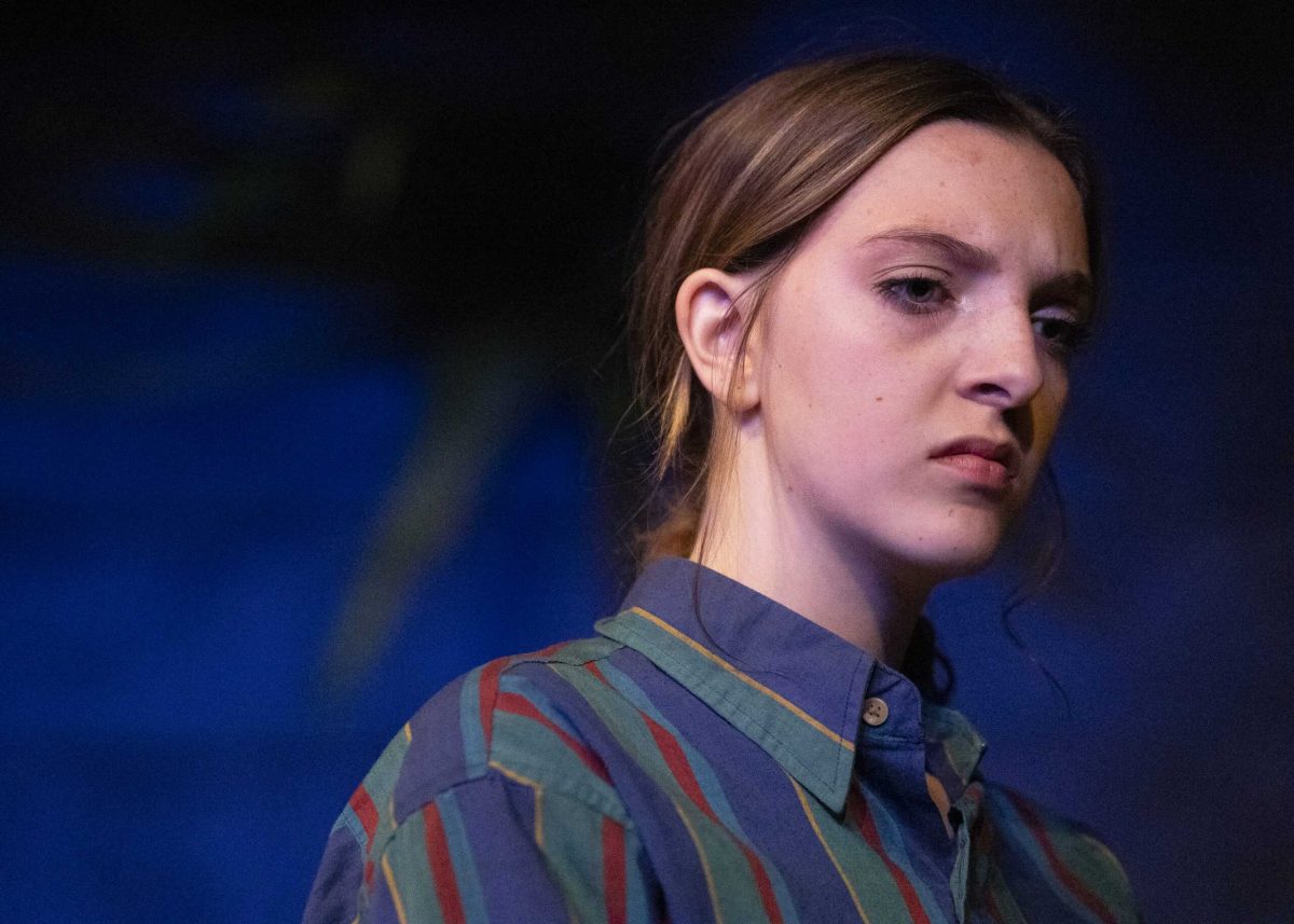 Kamryn Ewing portrays Lady McDuff’s son in SAC’s production of a Narcos-inspired Macbeth. Photo by Janelle Alemán.