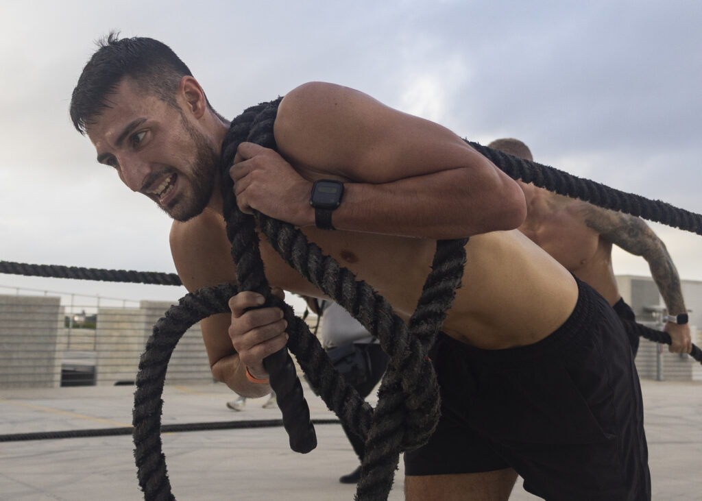 Members of Team OTF compete in the Backyard Beast competition Oct. 24. Photo by Chris Hernandez.