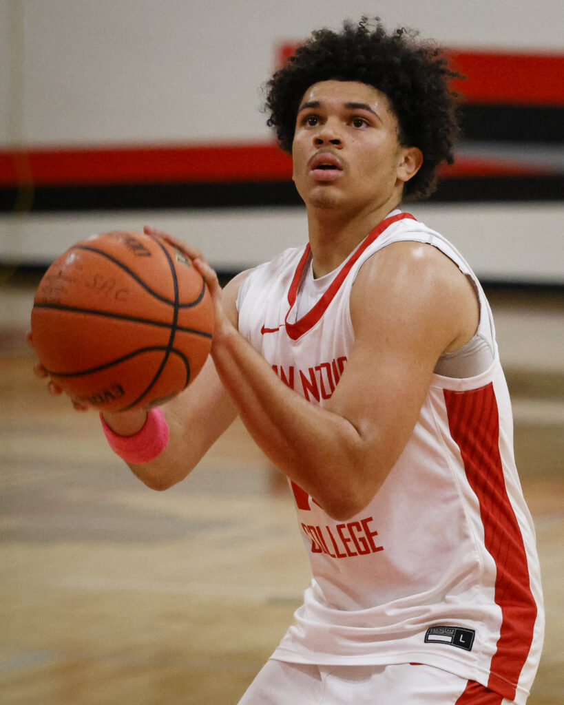 SAC Small Forward Kamirin Williams prepares for a free throw at SAC’s Chandler Physical Education Center Wednesday. Photo by Thomas Solis.