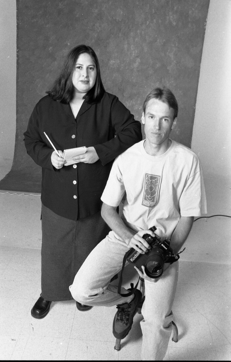 Former Ranger Editor Estela Duran and former Ranger photographer Mark Magavern were featured in an advertising campaign for the college’s journalism program. Archive photo.