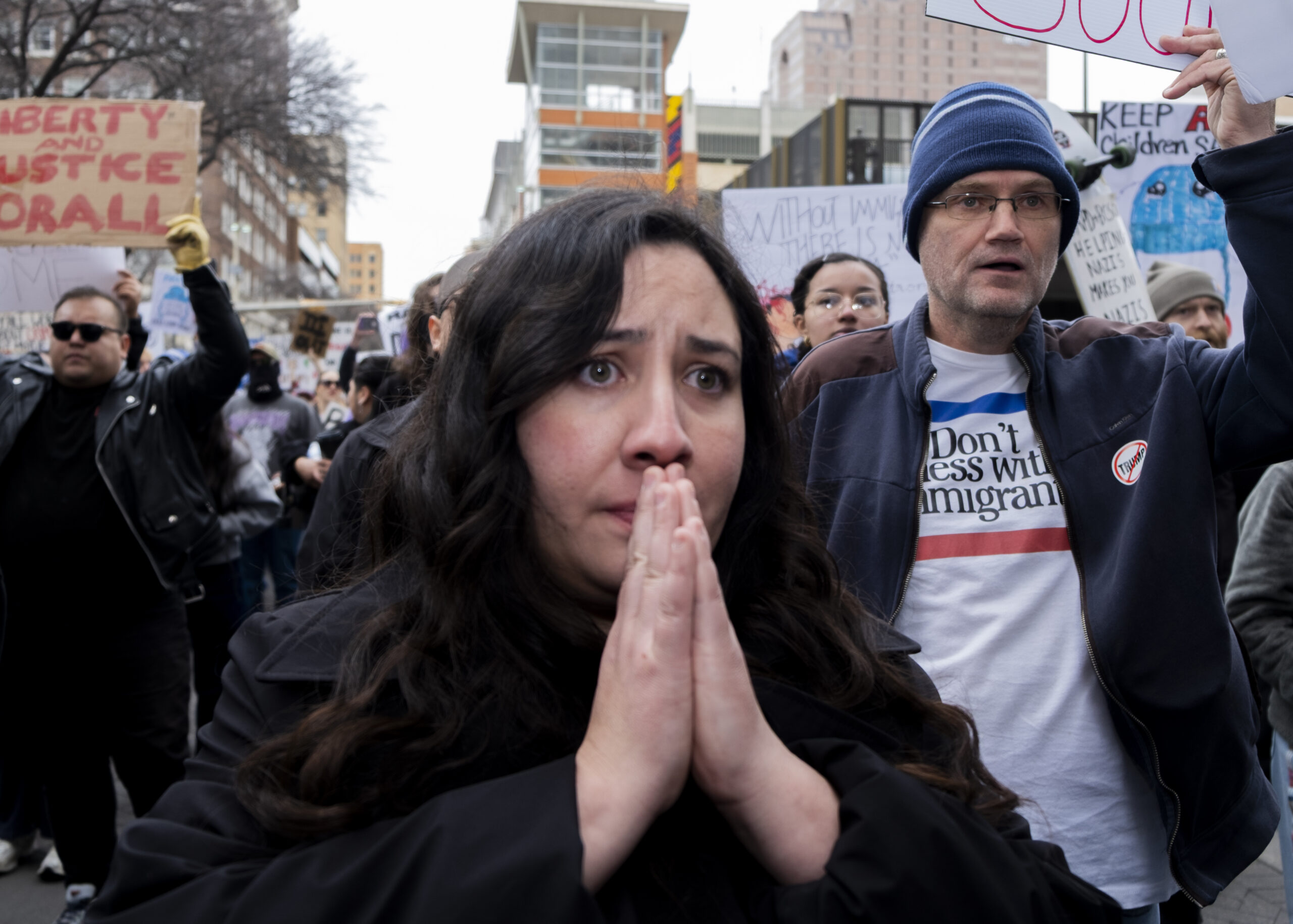 SAC, Alamo Colleges Students Protest ICE Raids Downtown