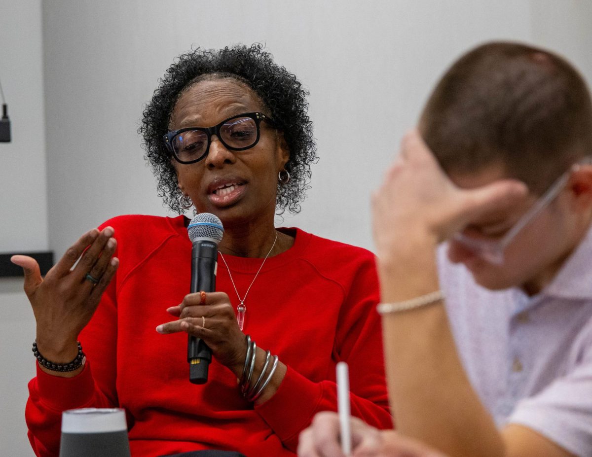 Principal Designated School Official For International Student Affairs Patrice Ballard discusses international student affairs during the Student Government Association meeting Feb 13. 