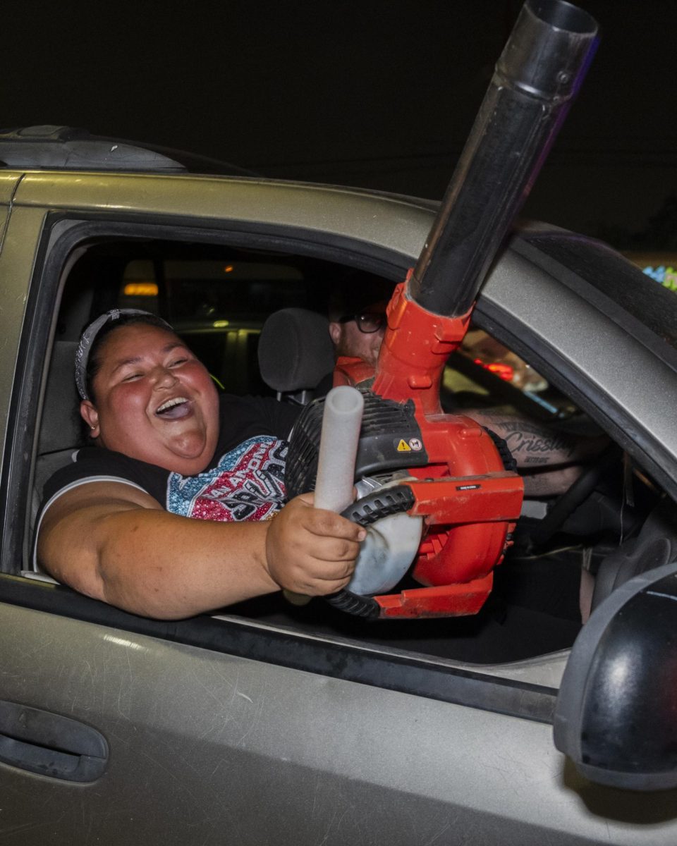 San Antonio Spurs fans gather on Southwest Military Drive, honking up and down the street after a historic Game 1 win on Monday. 