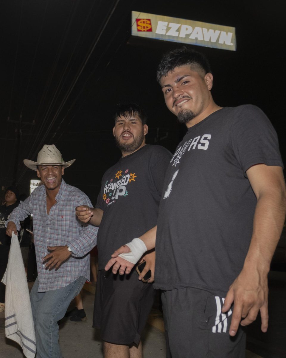 San Antonio Spurs fans gather on Southwest Military Drive, honking up and down the street after a historic Game 1 win on Monday. 